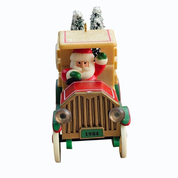 Hallmark 1984 Santa Claus Free Delivery Christmas Ornament Truck With Trees Vint - Picture 9 of 13